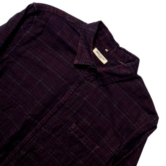 Levi's Made & Crafted (M) Plaid L/S Button Up Shirt - Dark Burgundy Red Workwear - Picture 2 of 4